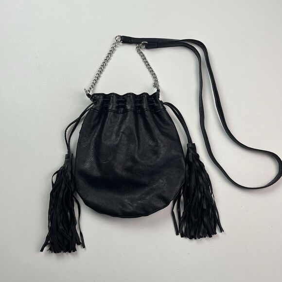 Studded Tassel Crossbody Bag Faux Leather Boho Indie Western Grunge Festival - Picture 5 of 11